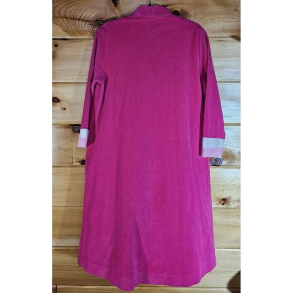 Vintage Vanity Fair Womans Size 12 Made In USA Pink Dacron Housecoat Zipup - Picture 9 of 9
